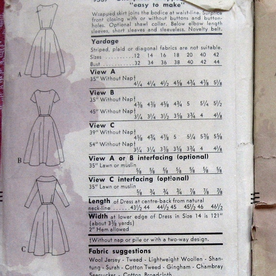 VINTAGE VOGUE Womens Wrap Dress Pattern With Optional Shawl