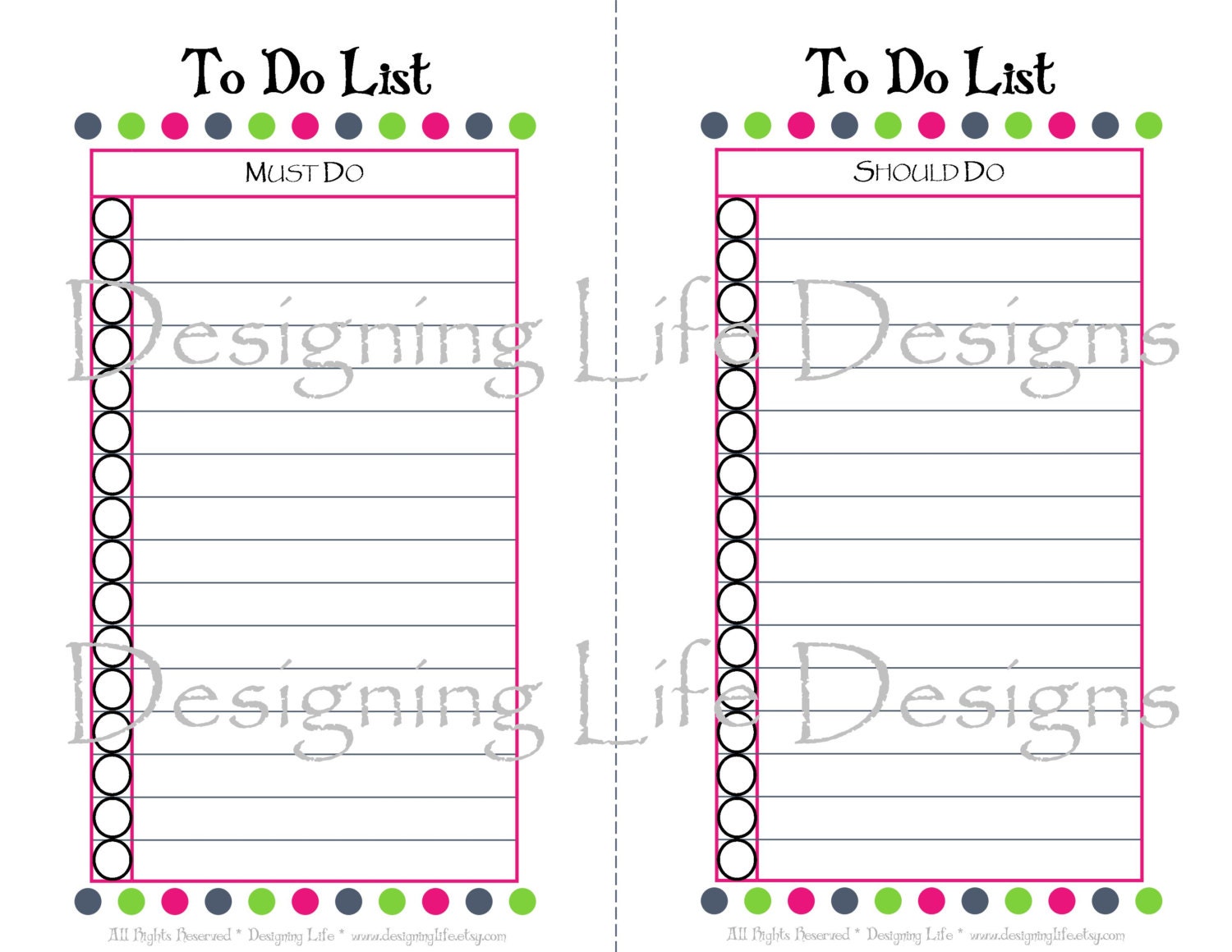 To Do List Printable Mini Pages Must Do Should Do Want