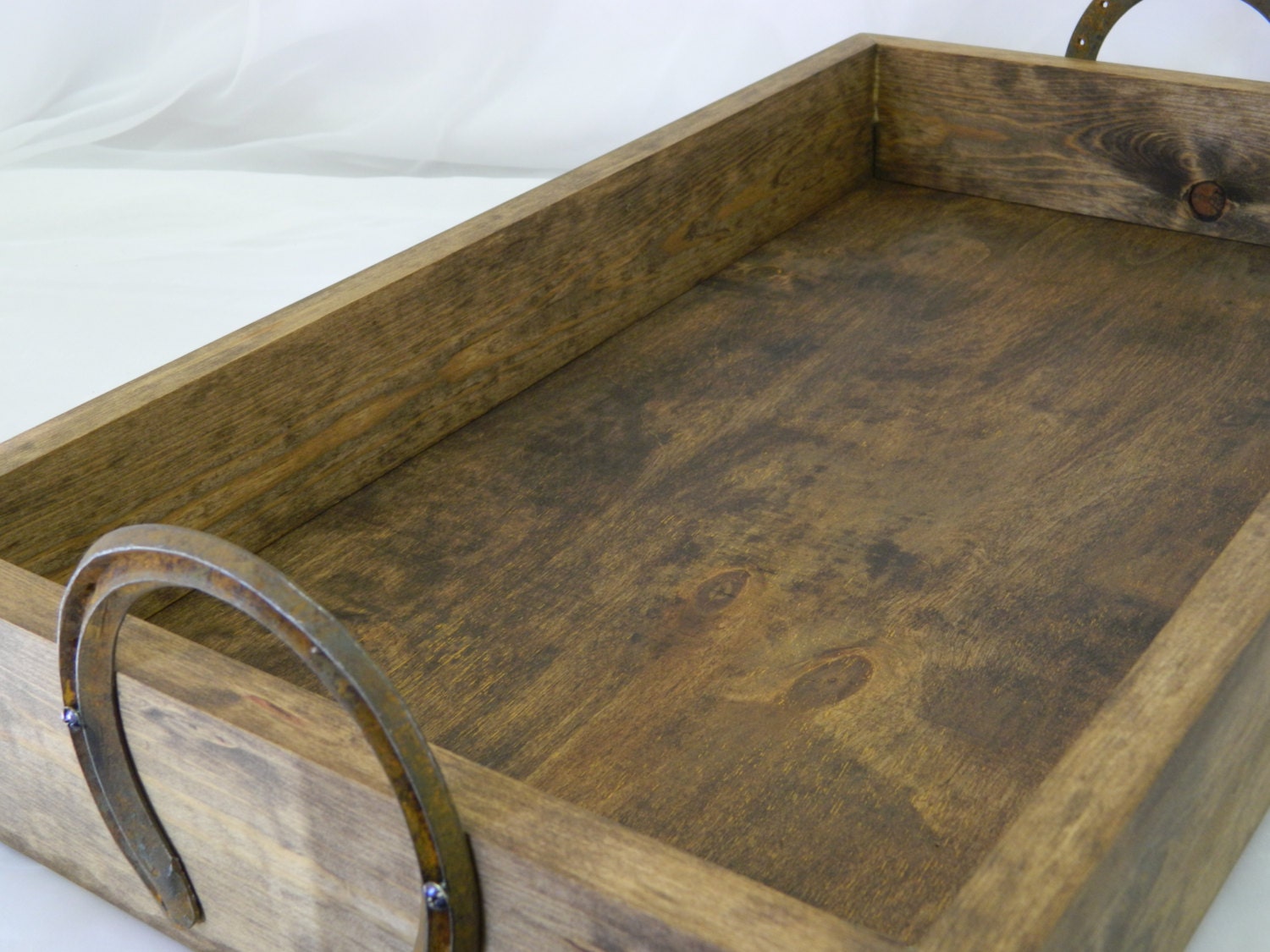 Horseshoe Tray Rustic Tray with Horse Shoe Handles 20 x 12