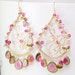 Tentatrice earrings ... Watermelon Tourmaline slice, Pink, Green Tourmaline, Pink Amethyst, 14k Gold Filled