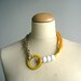 SALE! yellow orange and silver necklace