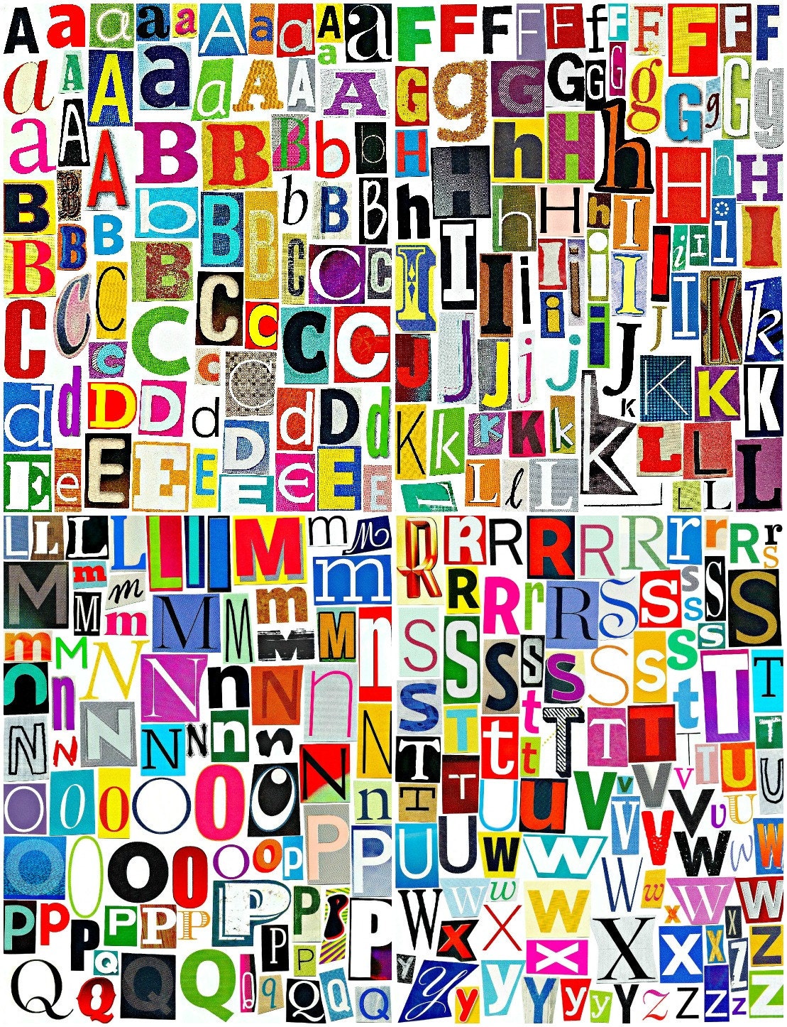 MultiColor Set 3 Printable Digital Alphabet A to Z Magazine