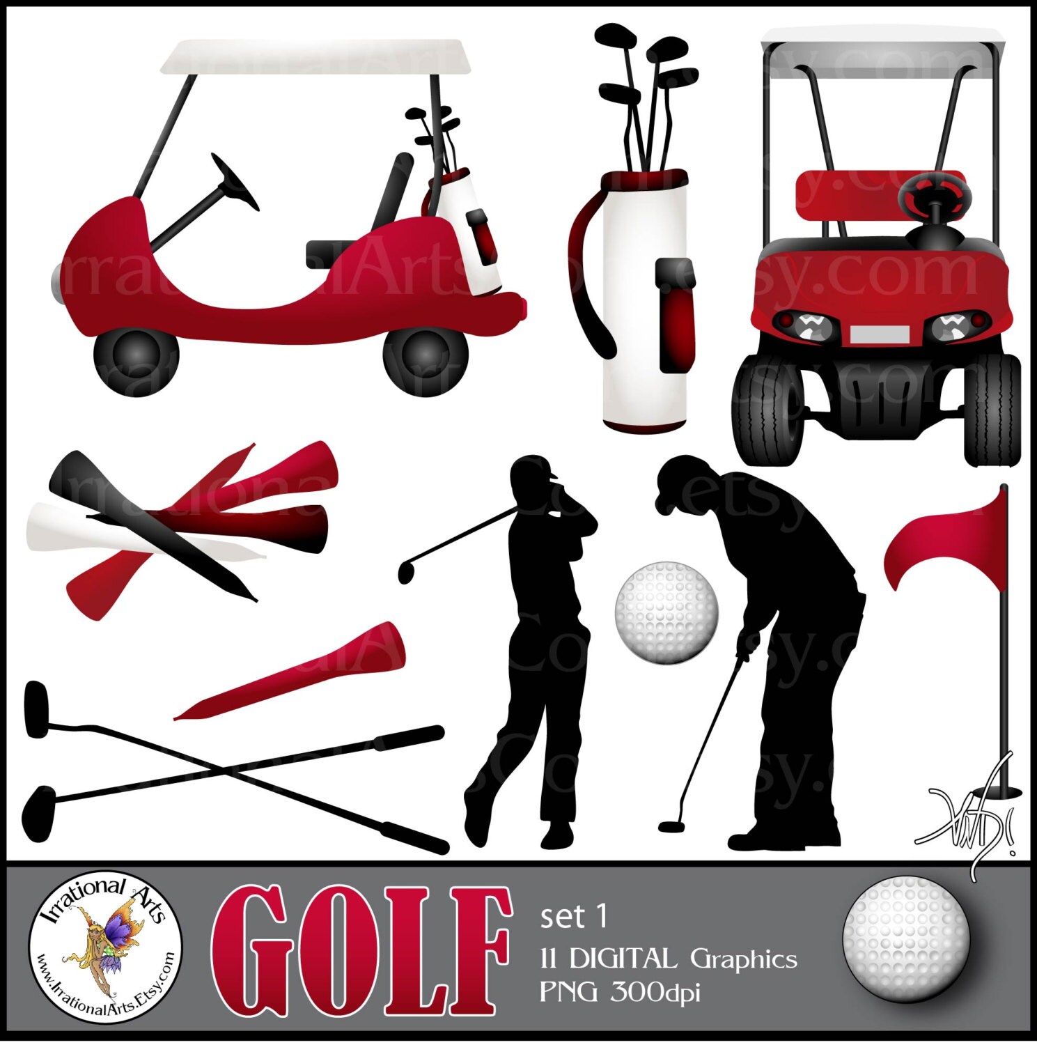 clipart golf clubs and bag - photo #50