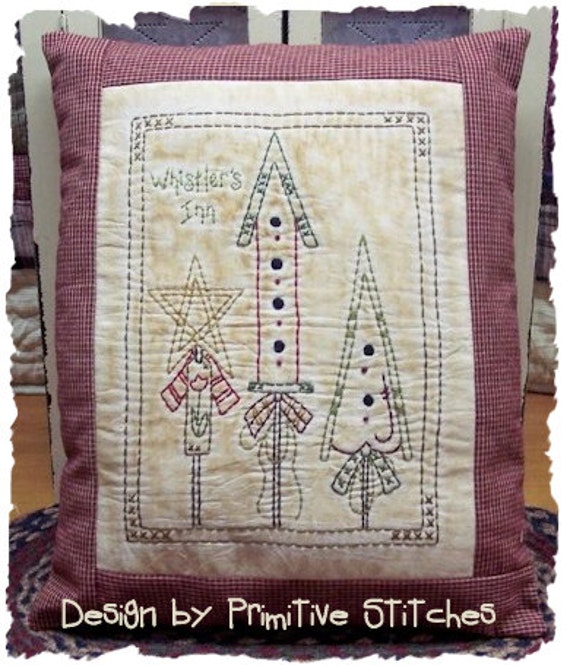 Primitive Stitchery E-PATTERN-Whistler's Inn-Birdhouses-Instant Download