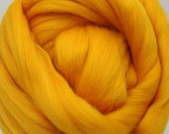 4 oz. Merino Wool Top - Goldenrod - Ships Free