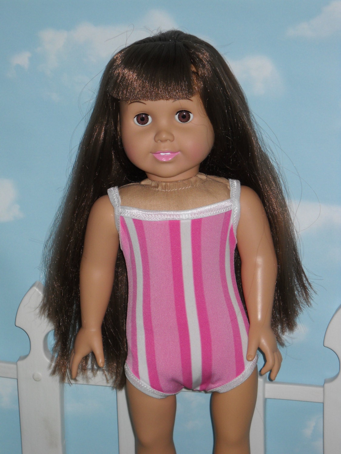 American Girl 18 inch Doll Bathing Suit Handmade Pink and