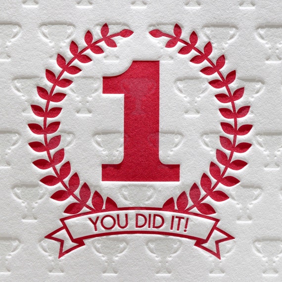 Items similar to Letterpress Congratulations You Did It in ...