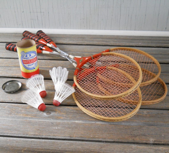 Badminton Set of 4 Vintage Made in Japan Badminton Rackets