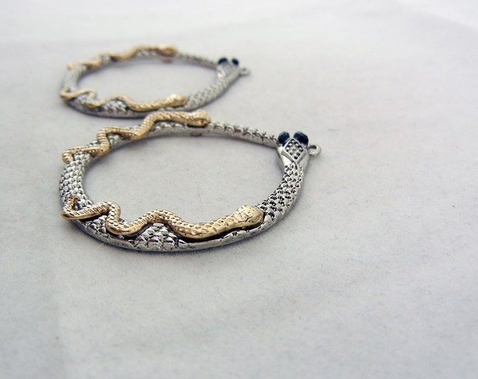 Pair of Two-tone Round Snake Charms