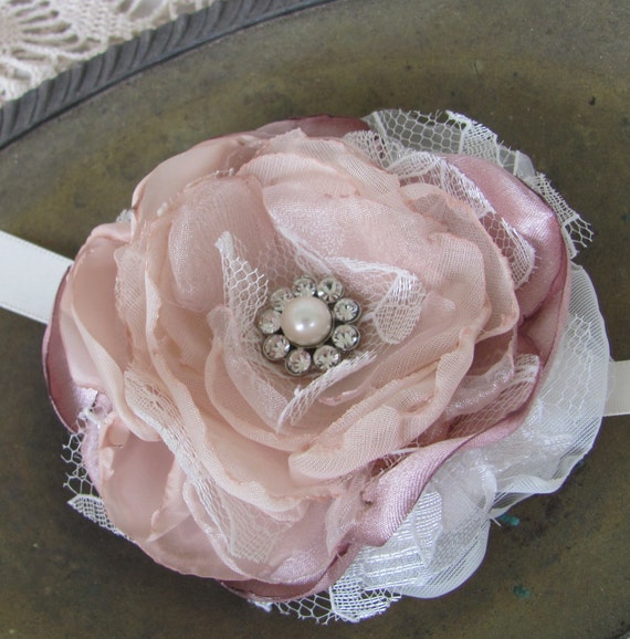 Wrist Corsage With Rhinestone and Pearl Center by Burlap And Bling ...