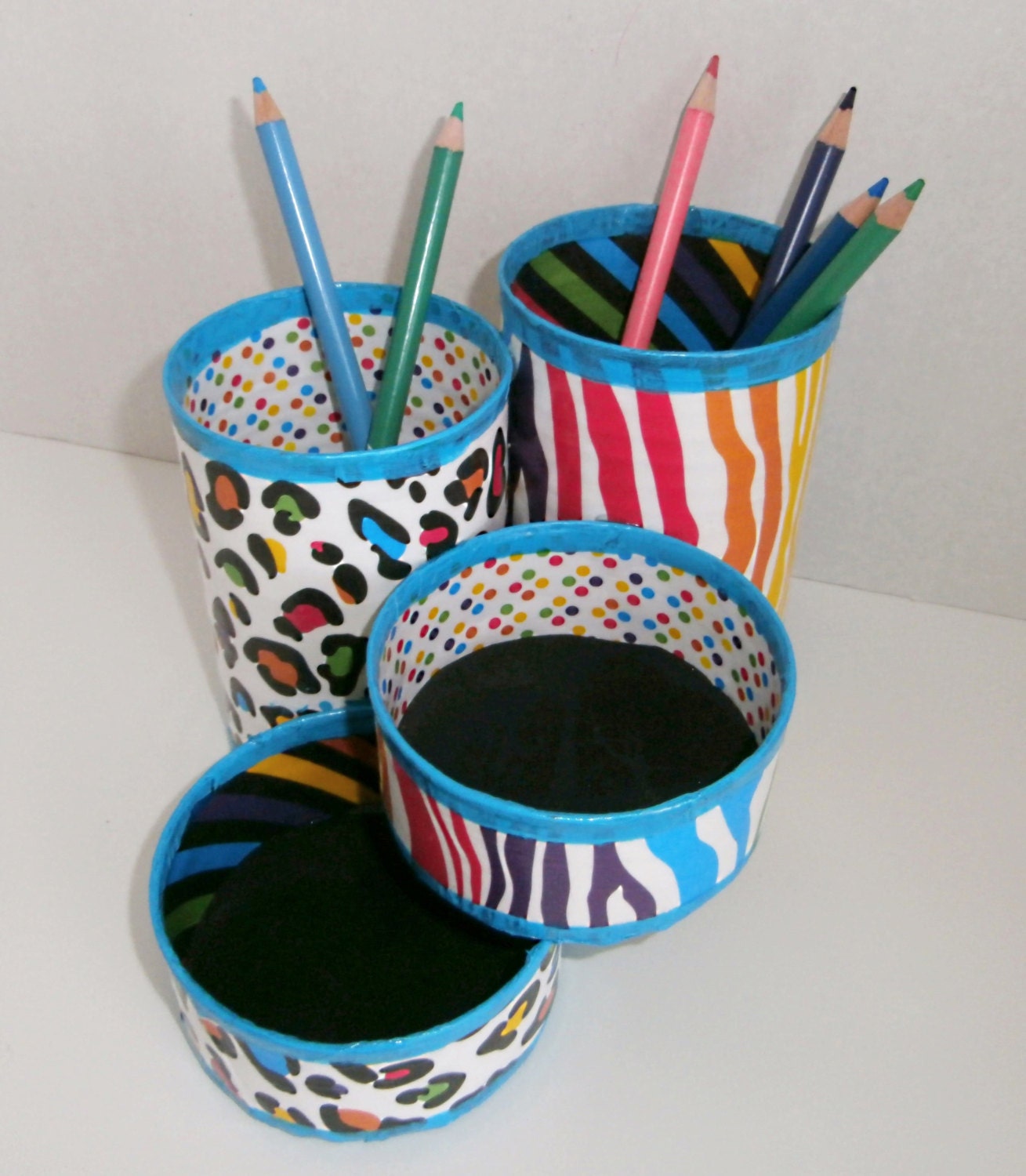 Desk Organizer / Pencil Holder made from upcycled by GroovyCool