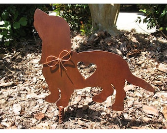 Basset Hound Dog Metal Garden Stake - Metal Yard Art - Metal Garden Art - Pet Memorial