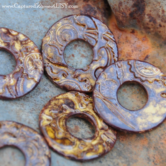 Copper Steampunk Washer Bead by CapturedMoments on Etsy