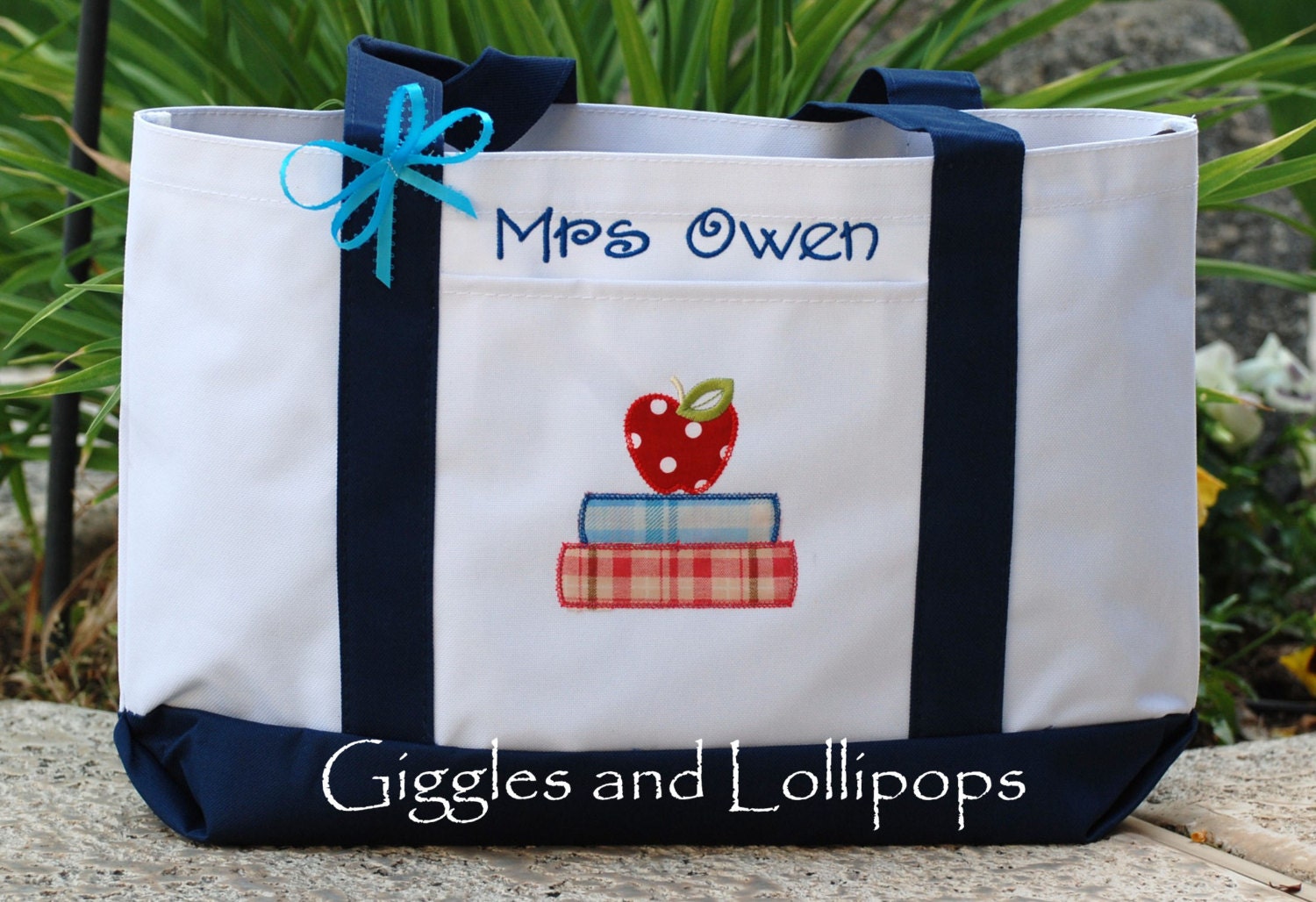 Personalized teacher tote bag great teacher gift