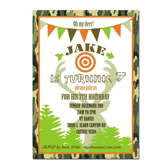 Deer Hunting Birthday Party Invitations 10