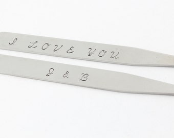 Personalized Collar Stays -Men's Collar Stays - Custom Collar Stays - Stainless Steel Collar Stays - Father's Day Gift For Dad - Shirt Stays