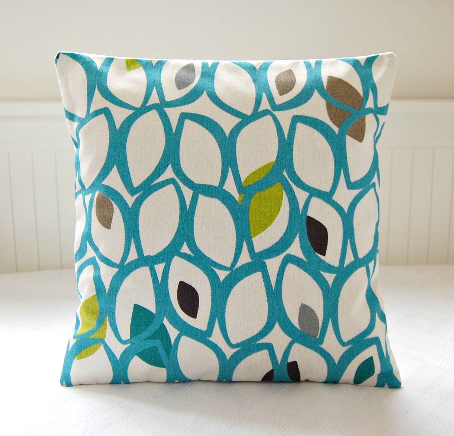pillow cover teal blue lime green grey cushion cover 16