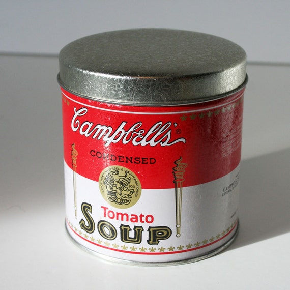 Campbells Tomato Soup Round Storage Tin from 1993 by MysticLily