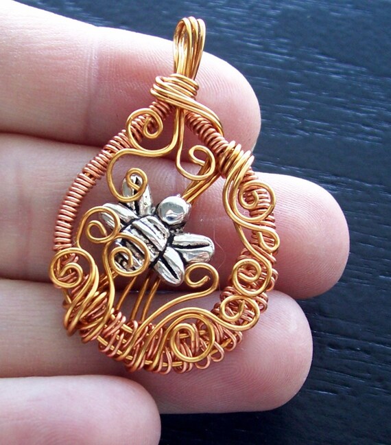 Bee Necklace Gift Wire Wrapped Jewelry Gift Ideas for Her