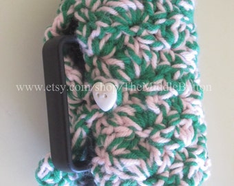 French Press Cozy - Single Serve Size - In Grass Green and Petal Pink