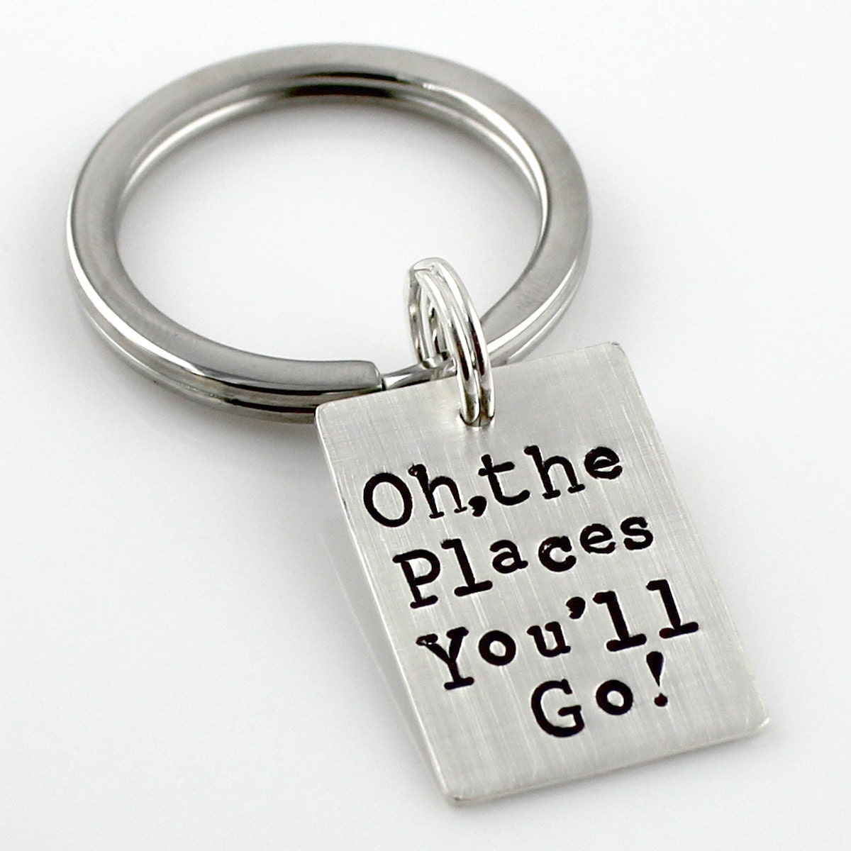Oh the Places You'll Go Keychain Personalized Hand