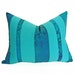 NEW YEARS SALE, Turquoise Blue Striped Pillow, Color Block, Lumbar Pillows, Stripes, Unique Pillows, Eclectic, Eco Friendly 14x18