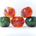 SALE 15%OFF Organic lampwork boro bead set (5), amber, orange, purple, green. SRA