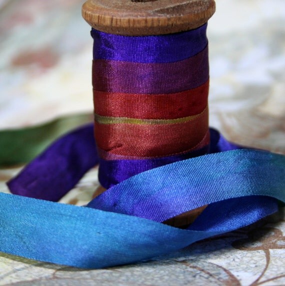 7mm Hand Dyed Silk Ribbon for Embroidery and Needlecraft Dyed