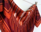 Vintage 1970s scarf / brown copper orange autumn tones