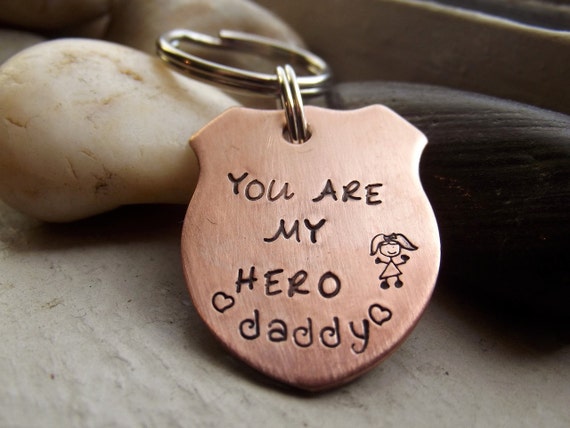 You are my Hero daddy Hero Series badge keychain