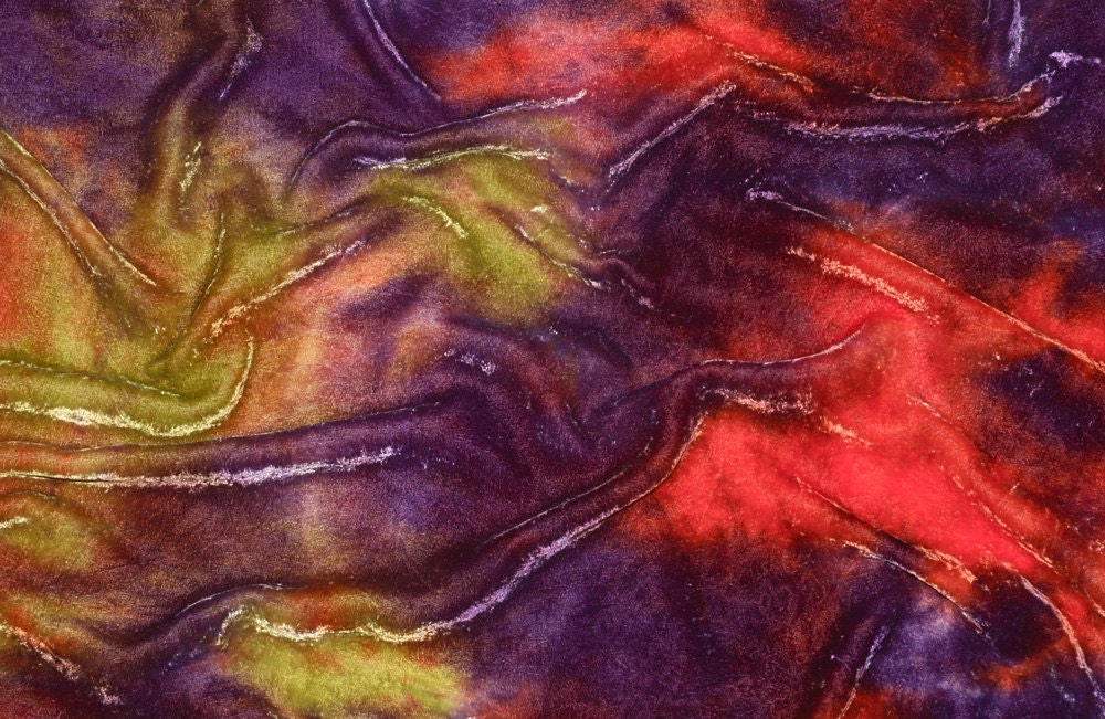 Hand dyed silk/rayon velvet