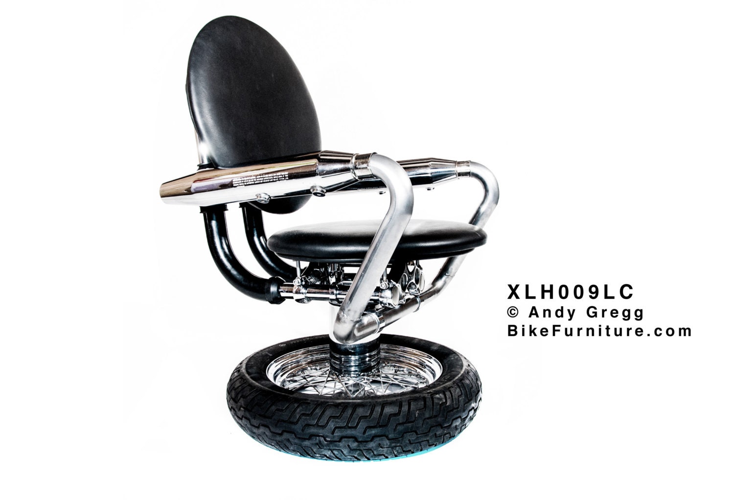 Reused Motorcycle part chair with leather by bikefurniture on Etsy