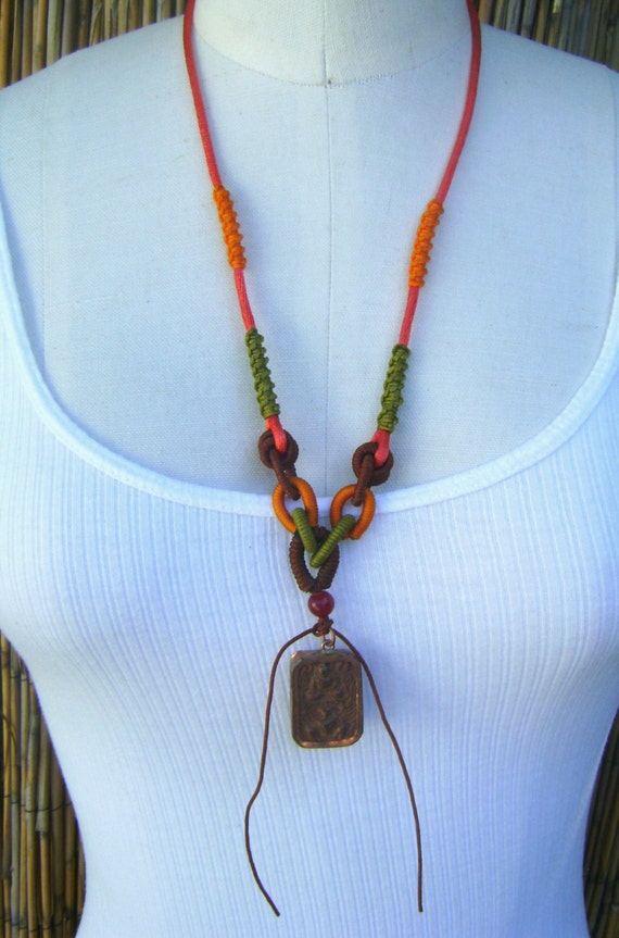 Chinese nylon cord necklace with spiritual by ZoeBattlesDesigns
