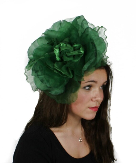 Tawny Green Silk Fascinator Hat for Weddings by Hatsbycressida