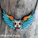 All Pit Bulls Go To Heaven Necklace - Day of the Dead Pitbull Winged Sugar Skull Dog