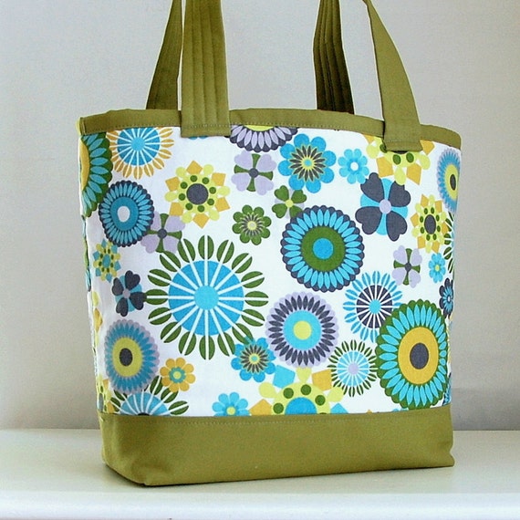 Aqua Hipster Tote Bag by tanneicasey on Etsy