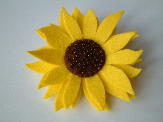brooch felt sunflower brooch felt sunflower