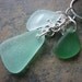Sea Glass Necklace: Aqua Blue Trio Beach Seaglass