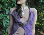 Felt Melted Holey Halter Neck Tie Up Pixie Fairy Vest OOAK