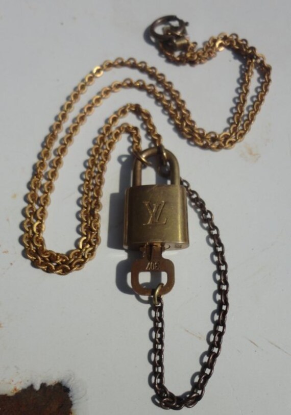 LAST ONE Louis Vuitton Padlock and Key Pendant by luxrevival