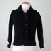 40s sweater / black wool knit cropped button cardigan (s - m)
