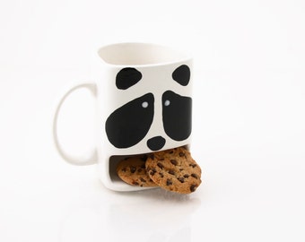 Panda Cookie dunk mug, panda bear cup, animal mug, kawaii cute pottery, kiln fired