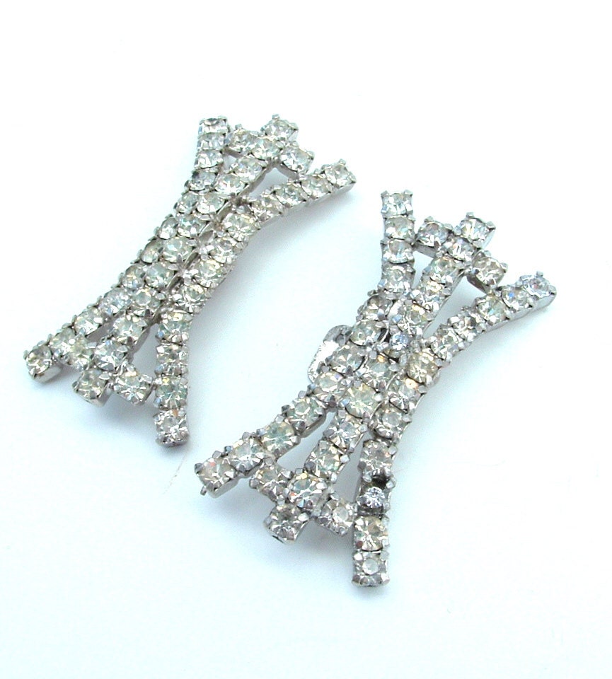 Art Deco Vintage Rhinestone Shoe Clips Jewelry Fashion