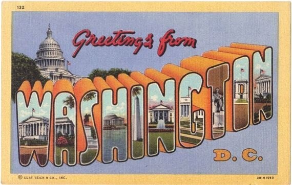 Vintage Washington DC Postcard Greetings from Washington DC