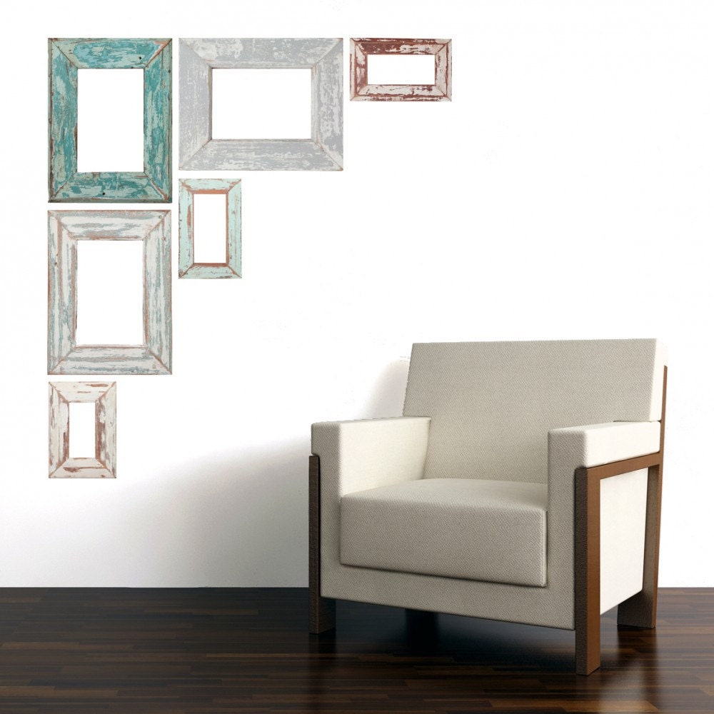 Weathered Adhesive Picture Frame Wall Decals by WallsNeedLove