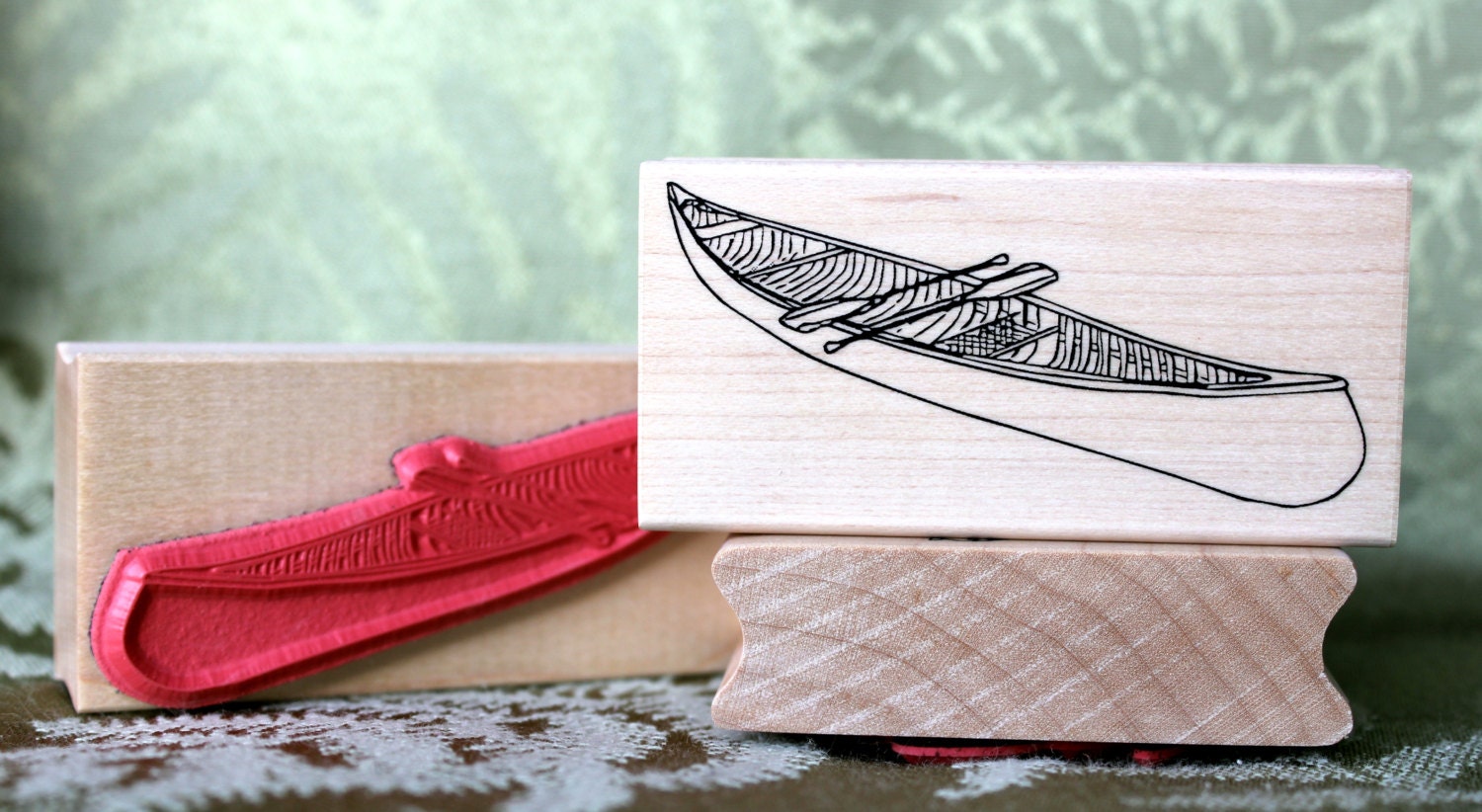 Canoe rubber stamp from oldislandstamps