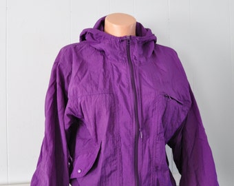Vintage Nike Windbreaker Hooded Jacket Purple 90s Ladies Womens