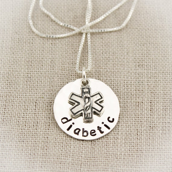 Medical Alert Charm Necklace Sterling Silver by TracyTayanDesigns