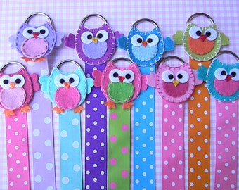 Owl Hair Bow Holder Hair Clip Holder Barrette Holder with Polka Dotted Ribbon