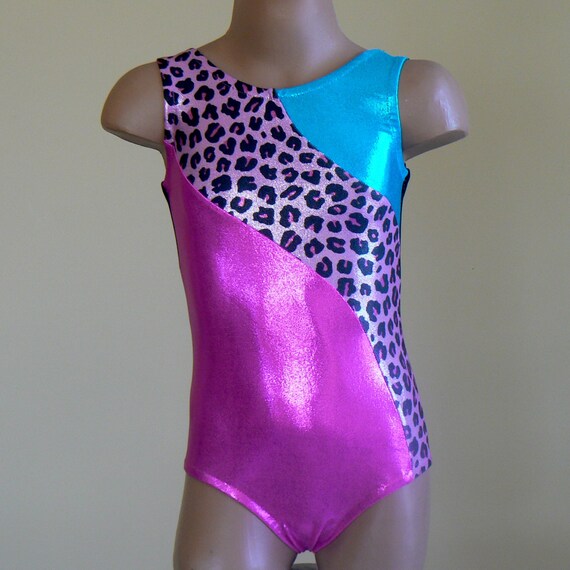 Gymnastics Dance Leotard with Cheetah Print Inset by SENDesigne